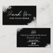 グラムブラックシルバーグリッターご注文ありがとうございます 名刺 (正面/裏面)