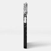 グラムブラックシルバーグリッターモノグラム名 iPhoneケース (右側面)