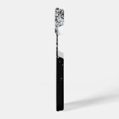 グラムブラックシルバーグリッターモノグラム名 iPhoneケース (左側面)