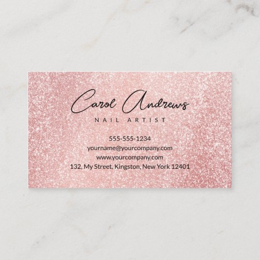 グラムブラックバラ金ゴールドグリッタードリップスネイルアーティスト 名刺 (裏面)