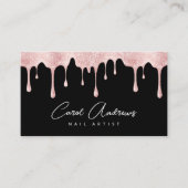 グラムブラックバラ金ゴールドグリッタードリップスネイルアーティスト 名刺 (正面)