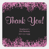 グラムブラックピンクフォイルバルーン30歳感謝してい誕生日 スクエアシール (正面)