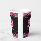 グラムブラックピンクフォイルバルーン30th誕生日パーティー 紙コップ (右)