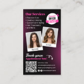 グラムブラックピンク美容師サロンマガジンスタイル 名刺 (裏面)