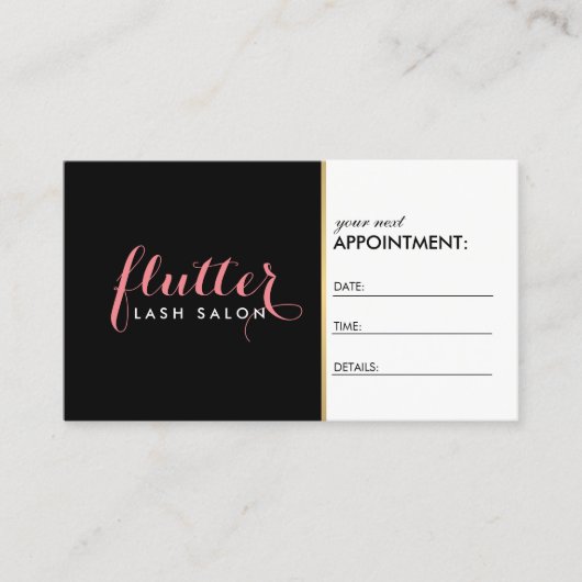 グラムブラックピンク金ゴールドラッシュサロンアポイントメントカード 予約カード (正面)