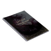 グラムブラックフェイク金ゴールド結婚グリッターのゲストブック ノートブック (右側)