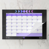 グラムブラックムーンフェイズシックモノグラムデスクカレンダー ペーパーパッド (折り畳み)