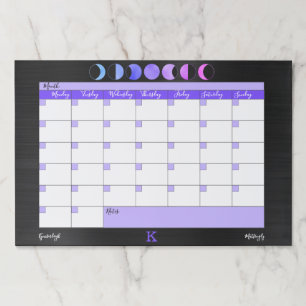 グラムブラックムーンフェイズシックモノグラムデスクカレンダー ペーパーパッド