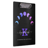 グラムブラックムーンフェイズパステルパープルモノグラム名 クリップボード (右)