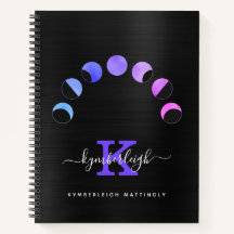 グラムブラックムーンフェイズパステルパープルモノグラム名