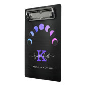 グラムブラックムーンフェイズパステルパープルモノグラム名 ミニクリップボード (アングル2)