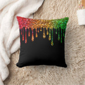 グラムブラックラスタレインボーグリッタードリップ クッション (ブランケット)