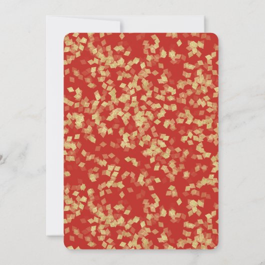 グラムブラックレッド金ゴールドグリッターグリジー誕生日 招待状 (裏面)