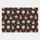 グラムブラックレッド金ゴールド誕生日 ラッピングペーパーシート (正面3)