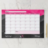 グラムブラック熱ピンク波モノグラムデスクカレンダー ペーパーパッド (インサイチュ)