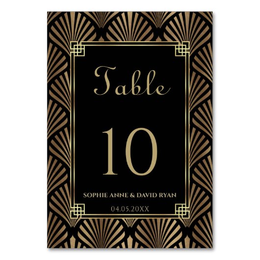 グラムブラック金ゴールドアールデコローアリング20結婚s テーブルナンバー (正面)