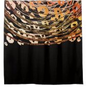 グラムブラック金ゴールドオレンジブロンズチータヒョウ シャワーカーテン (正面)