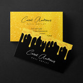 グラムブラック金ゴールドグリッタードリップネイルアーティストサロン 名刺