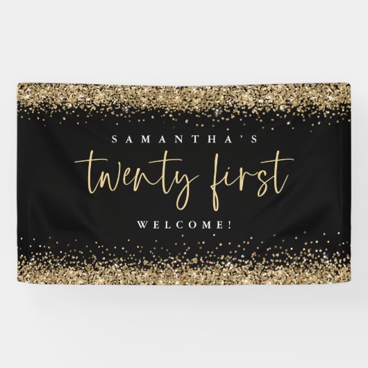 グラムブラック金ゴールドグリッター名歓迎21st 横断幕 (横)