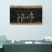 グラムブラック金ゴールドグリッター名歓迎50号 横断幕 (トレードショー)