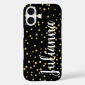 グラムブラック金ゴールドホリデードットパターパーソナライズされたン Case-Mate iPhoneケース (裏面)
