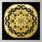 グラムブラック金ゴールドマンダライラストレーション 箔ポスター (正面)