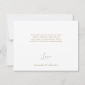 グラムブラック金ゴールド結婚グリッターサンキューカード サンキューカード (裏面)