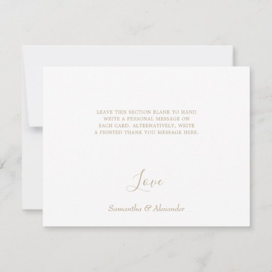 グラムブラック金ゴールド結婚グリッターサンキューカード サンキューカード (裏面)