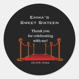 グラムブラック&エレガントレッドカーペット甘い16ありがとう ラウンドシール