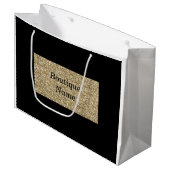グラムブラック&金ゴールドグリッターブティック名 ラージペーパーバッグ
