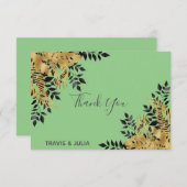 グラムブラック&金ゴールドトロピカル葉サンキュー サンキューカード