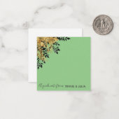 グラムブラック&金ゴールドトロピカル葉 ノートカード (正面/裏面インサイチュ)