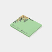 グラムブラック&金ゴールドトロピカル葉 ポストイット (アングル)