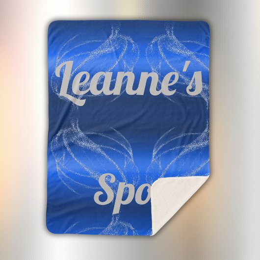 グラムブラッシュメタルおよびグリッターブルーモノグラム | シェルパブランケット