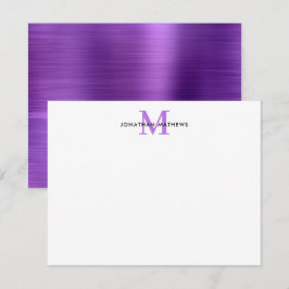 グラムブラッシュメタルパープルクラシックモノグラム ノートカード