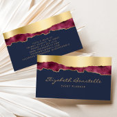 グラムブルガンディゴールドフォイルネイビーブルーラグジュアリー 名刺