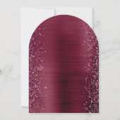 グラムブルガンディブラッシュメタルグリッターアー結婚チズ 招待状 (裏面)