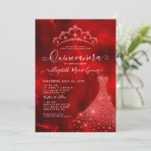 グラムブルガンディレッドダイアモンドティアラドレスキンセアニェラ 招待状 (スタンド正面)