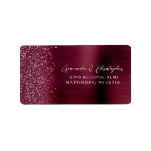 グラムブルガンディ結婚メタリック差出人住所 ラベル (正面)