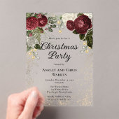 グラムブルゴーニュバラフローラクリスマスパーティー アクリル招待状 (インサイチュ (ポータブル))