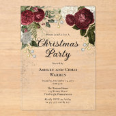 グラムブルゴーニュバラフローラクリスマスパーティー アクリル招待状 (正面)