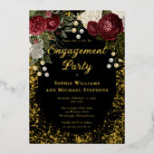 グラムブルゴーニュバラフローラ婚約パーティ 箔招待状 (正面)