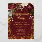 グラムブルゴーニュバラフローラ婚約パーティ 箔招待状 (正面)