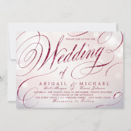 グラムブルゴーニュ書道ヴィンテージ結婚式 招待状