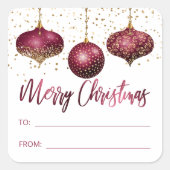 グラムブルゴーニュ金ゴールドオーナメントメリークリスマス スクエアシール (正面)