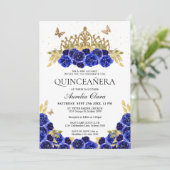 グラムブルーエレガントフローラ金ゴールドティアラキンセアニェラ 招待状 (スタンド正面)