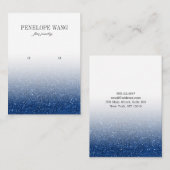 グラムブルーグリッターグラデーションジュエリーイヤリングディスプレイ 名刺 (正面/裏面)