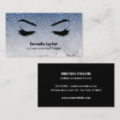 グラムブルーグリッターグラデーション大理石まつ毛ブラウバー 名刺 (正面/裏面)