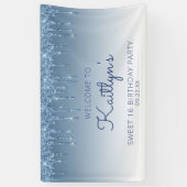 グラムブルーグリッタードリップスウィート16パーティー 横断幕 (縦)