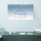 グラムブルーグリッタードリップ50thバースデーパーティバナー 横断幕 (トレードショー)